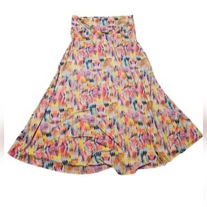 Lularoe Maxi Skirt A-Line Large Waist Fold Waist Band Floral Size 3XL